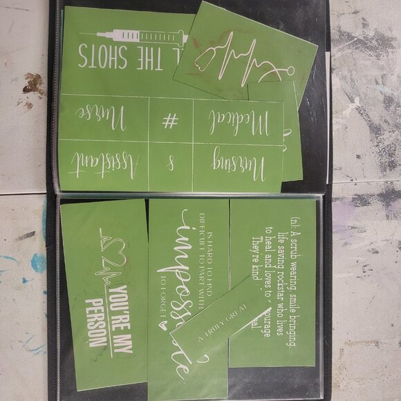 Bundle 7 ~ Reusable Silk Screen Stencils ~ 10 x 13 Binder ~Mom, Dad, Pets - Picture 8 of 16